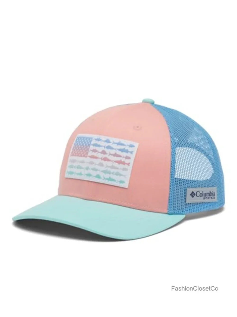 PFG Fish Flag Snapback Adjustable Cotton Mesh Baseball Cap